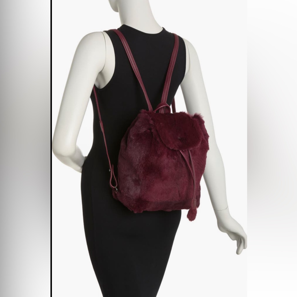 Longchamp Give Me A Hug Genuine Rabbit Fur Backpack